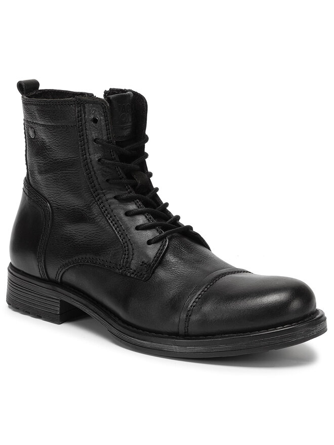Jack&Jones Čižmy Jack&Jones Russel Leather 12155999 Čierna