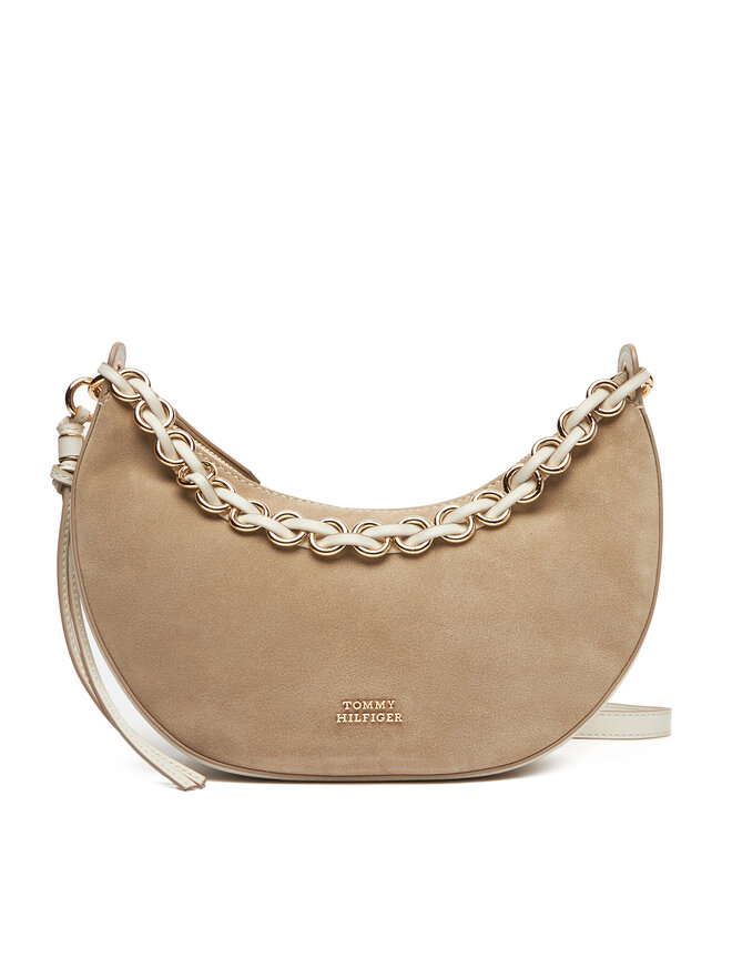 Tommy Hilfiger Τσάντα Tommy Hilfiger Moon Leather Crossover Suede AW0AW17537 Μπεζ
