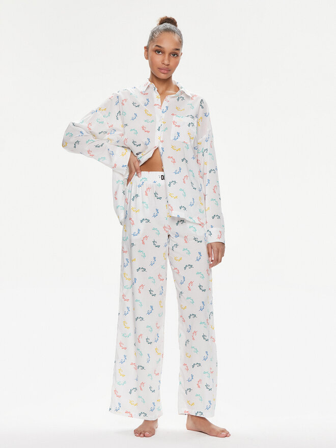 DKNY DKNY Pijama YI90008 Blanco Regular Fit