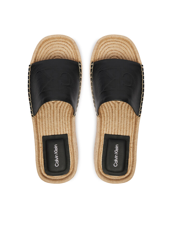 Calvin Klein Espadrilles Calvin Klein Flatf Espa Mule Lth Mg HW0HW03027 Schwarz