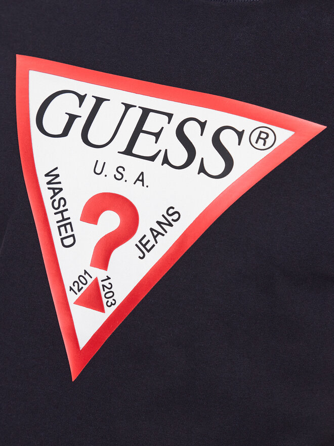 Guess Guess Marškinėliai M2YI71 I3Z14 Tamsiai mėlyna Slim Fit