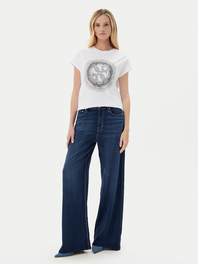 Guess Guess Marškinėliai W5YI14 I3Z14 Balta Regular Fit