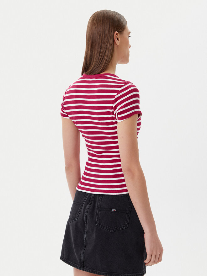 Tommy Jeans Tommy Jeans Marškinėliai DW0DW19502 Rožinė Slim Fit