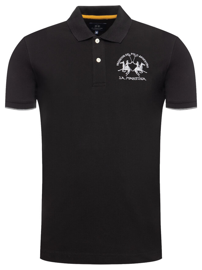 La Martina La Martina Pólóing CCMP01 PK001 Fekete Regular Fit