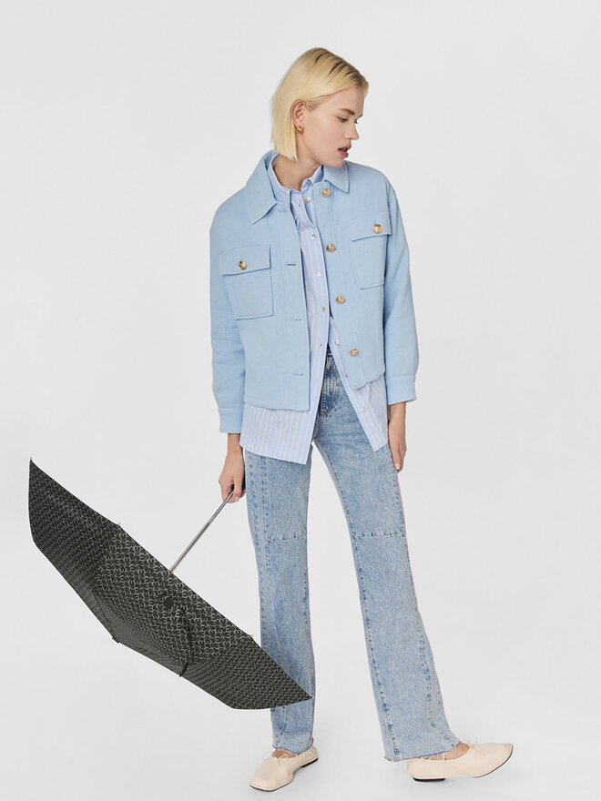 TOUS Dežnik TOUS Paraguas Plegable Milosos 2001078859 Črna