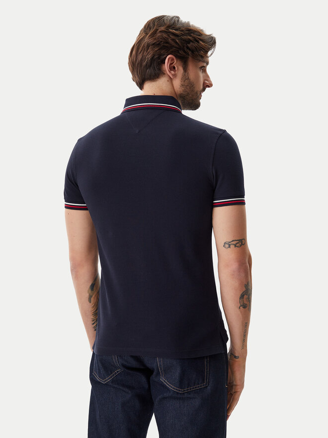 Tommy Hilfiger Tommy Hilfiger Pólóing Tipped MW0MW37346 Sötétkék Slim Fit