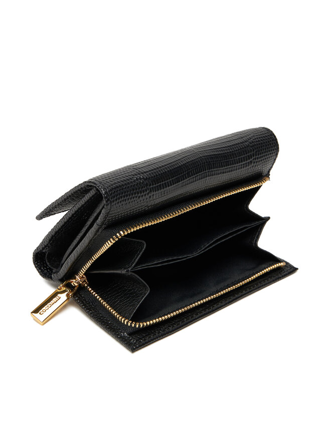 Coccinelle Голям дамски портфейл Coccinelle TL4 Metallic Lizard E2 TL4 11 66 01 Черен