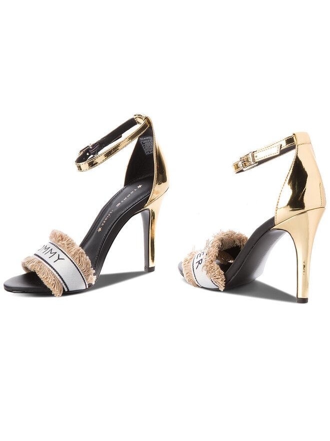 Tommy hilfiger mirror metallic heeled sandal on sale