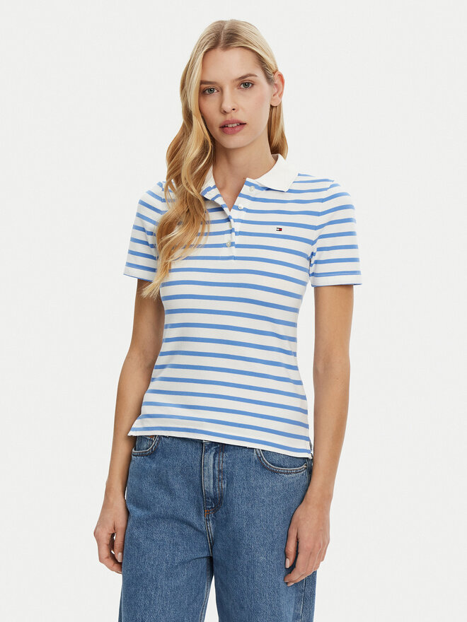 Tommy Hilfiger Tommy Hilfiger Pólóing 1985 WW0WW43225 Kék Slim Fit