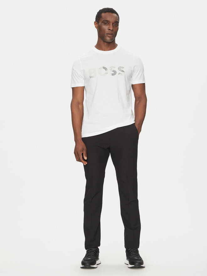 BOSS BOSS Camiseta Glamping 50537834 Blanco Regular Fit