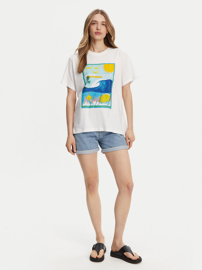 Roxy Roxy Marškinėliai ERJZT05899 Balta Relaxed Fit