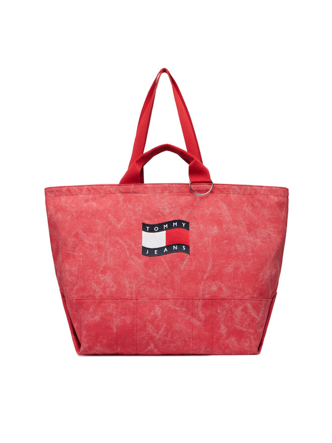 Tommy Jeans Handtasche Tommy Jeans Tjw Wave Flag Med Tote AW0AW18466 Korallenfarben