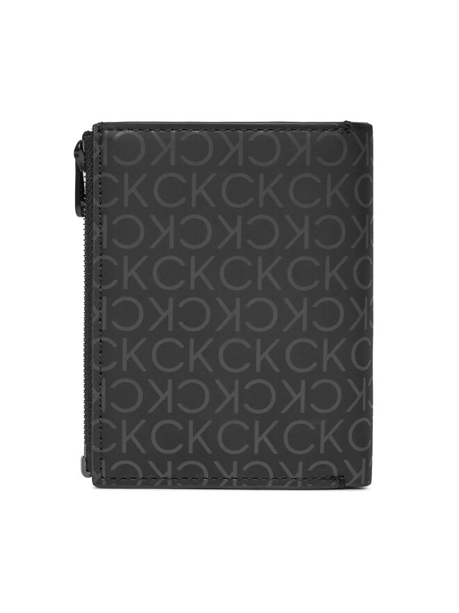 Calvin Klein Velká pánská peněženka Calvin Klein Rubberized Trifold 6Cc W/Detach K50K511379 Černá