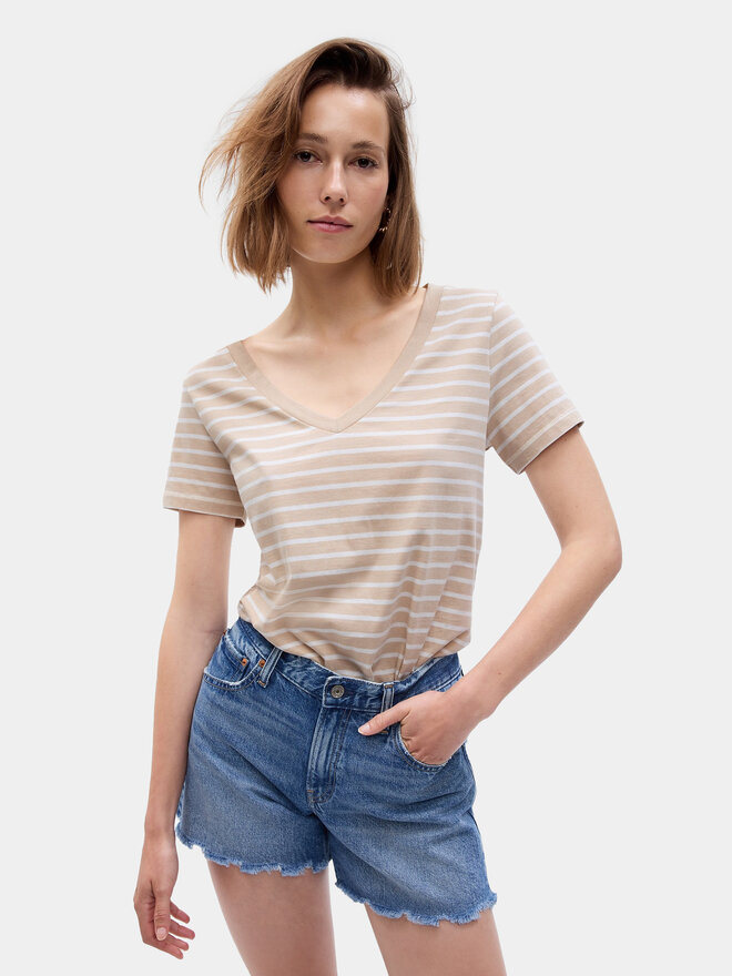 Gap Gap Marškinėliai 740140-58 Smėlio Regular Fit