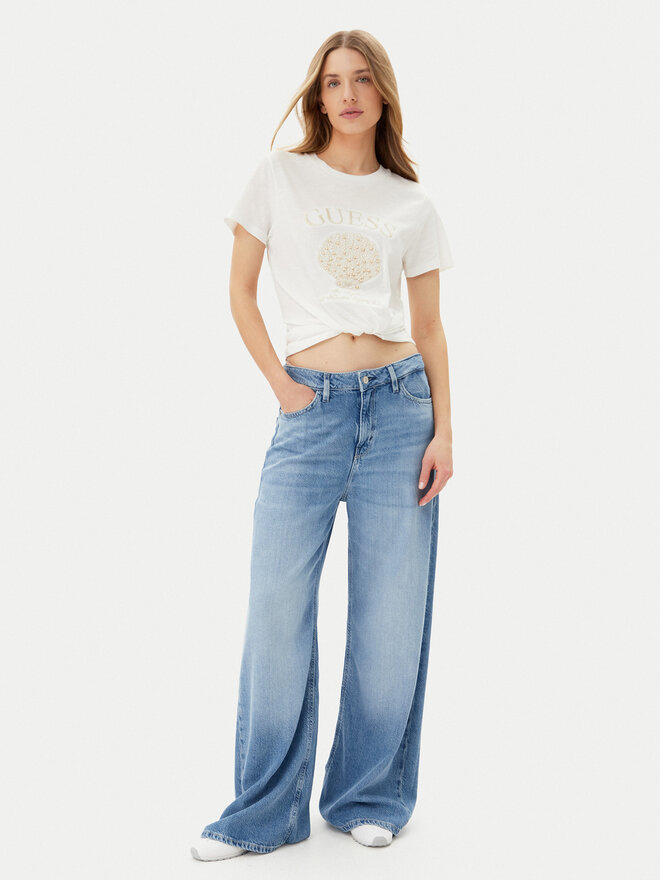 Guess Guess Marškinėliai E5GI03 K8G01 Balta Regular Fit