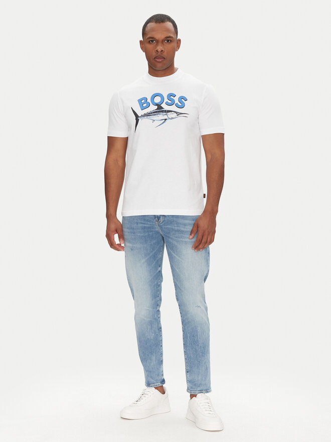 BOSS BOSS Camiseta Bossfish 50539196 Écru Regular Fit