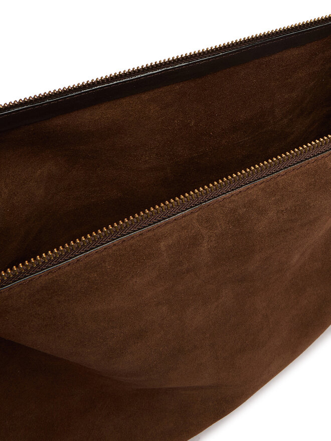 Tommy Hilfiger Handtasche Tommy Hilfiger Th Statement Leather Bag Suede AW0AW18402 Braun