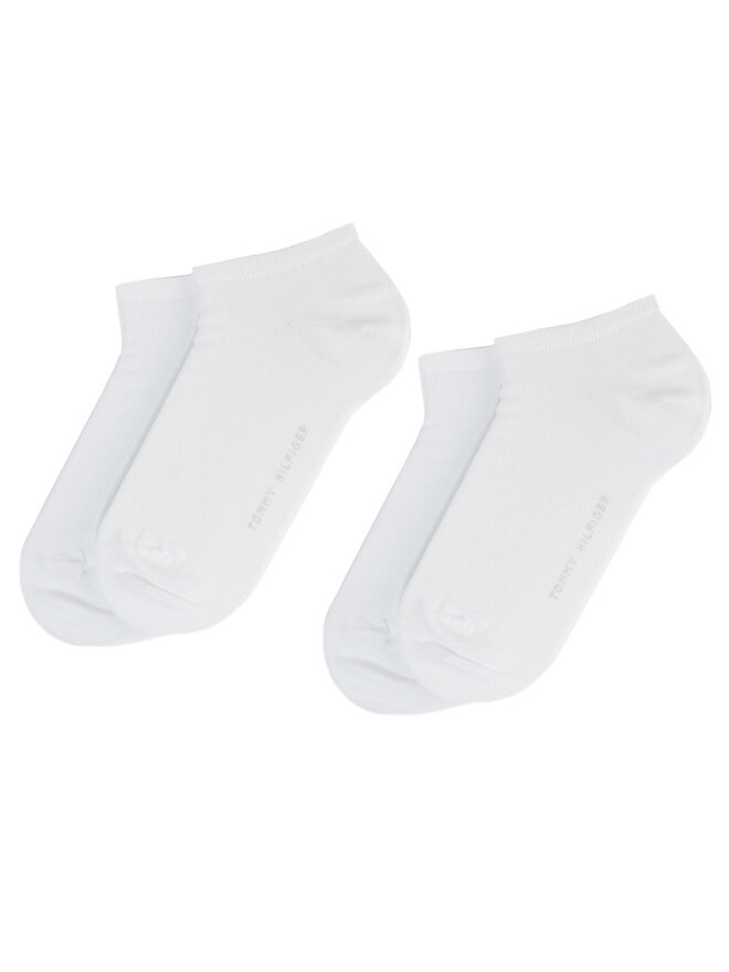 Tommy Hilfiger Sada 2 párů dámských nízkých ponožek Tommy Hilfiger Basic Canoodle 343024001 Bílá