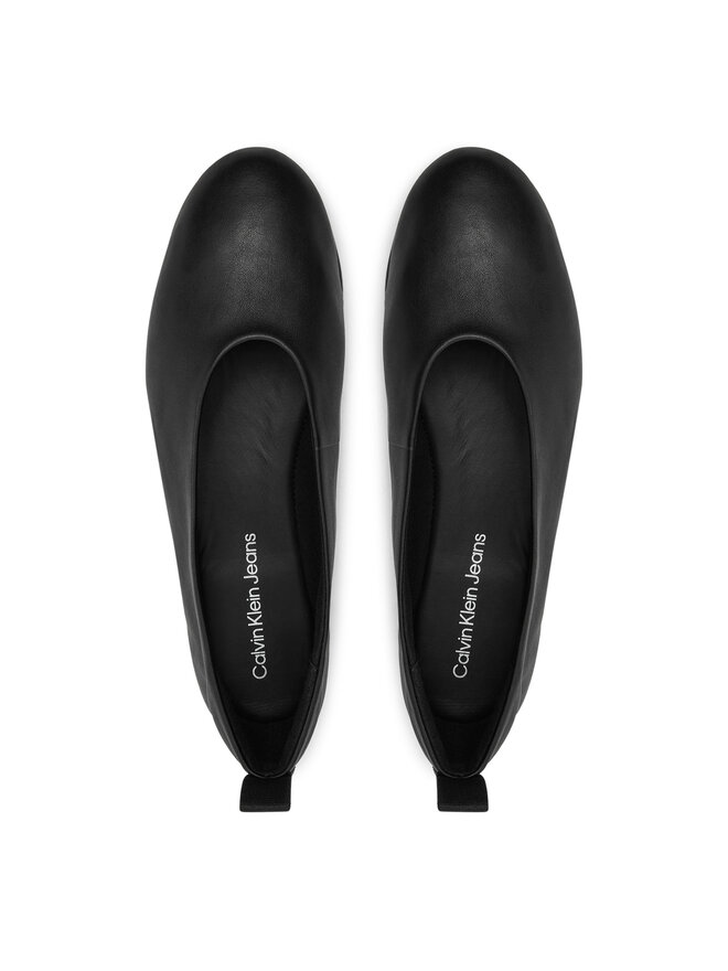 Calvin Klein Jeans Μπαλαρίνες Calvin Klein Jeans Ballerina Leather YW0YW01803 Μαύρο