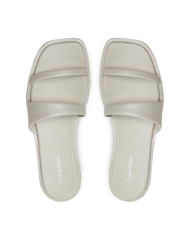 Calvin Klein Şlapi Calvin Klein Flat Slide Lth HW0HW02071 Bej