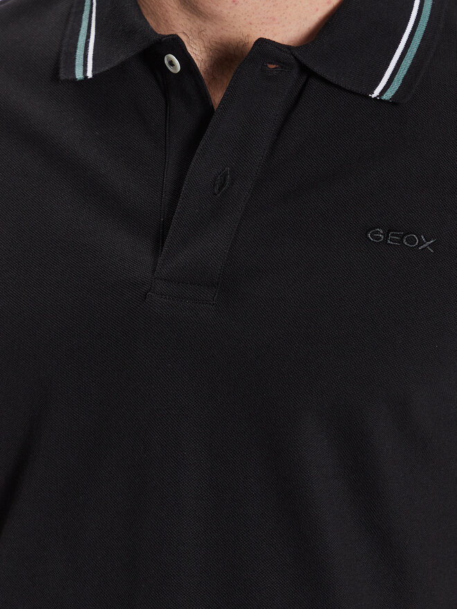 Geox Geox Poloshirt Piquet M3510A-T2649 F9000 Schwarz Regular Fit