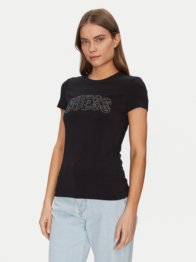 Guess Guess Póló W5GI04 J1314 Fekete Slim Fit