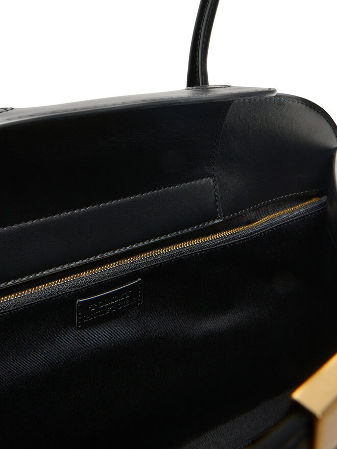 Tommy Hilfiger Handtasche Tommy Hilfiger Iconic Leather Tote AW0AW18206 Schwarz
