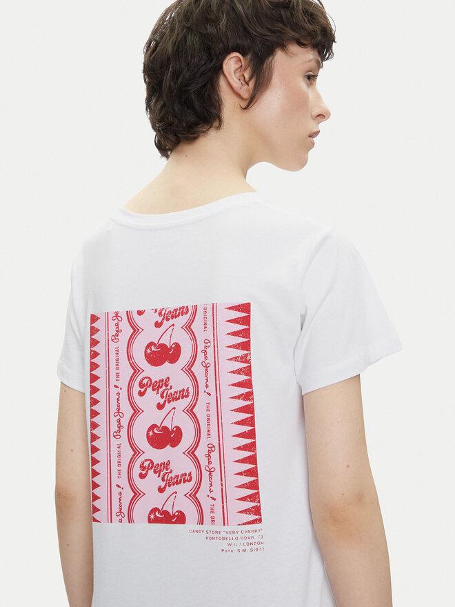 Pepe Jeans Pepe Jeans Camiseta Rosey PL506070 Blanco Regular Fit