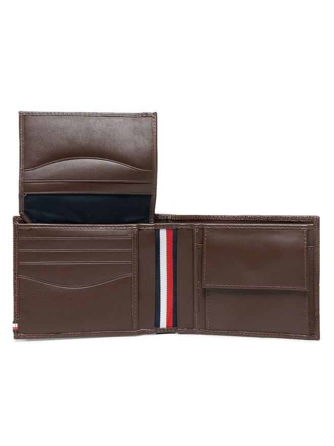 Tommy Hilfiger Duży Portfel Męski Tommy Hilfiger Business Cc Flap And Coin AM0AM06729 Brązowy