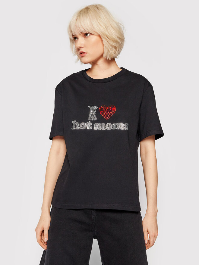 2005 2005 T-Shirt Unisex Hot Moms Μαύρο Relaxed Fit