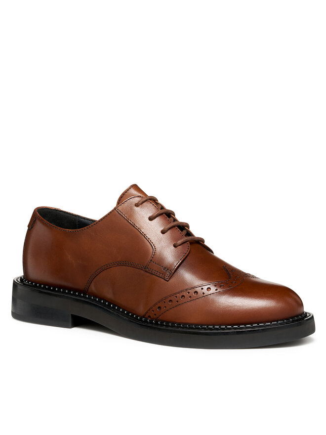 Geox Damen D Serilda Oxford - Atmungsaktiver Schnürschuh Aus Glattleder