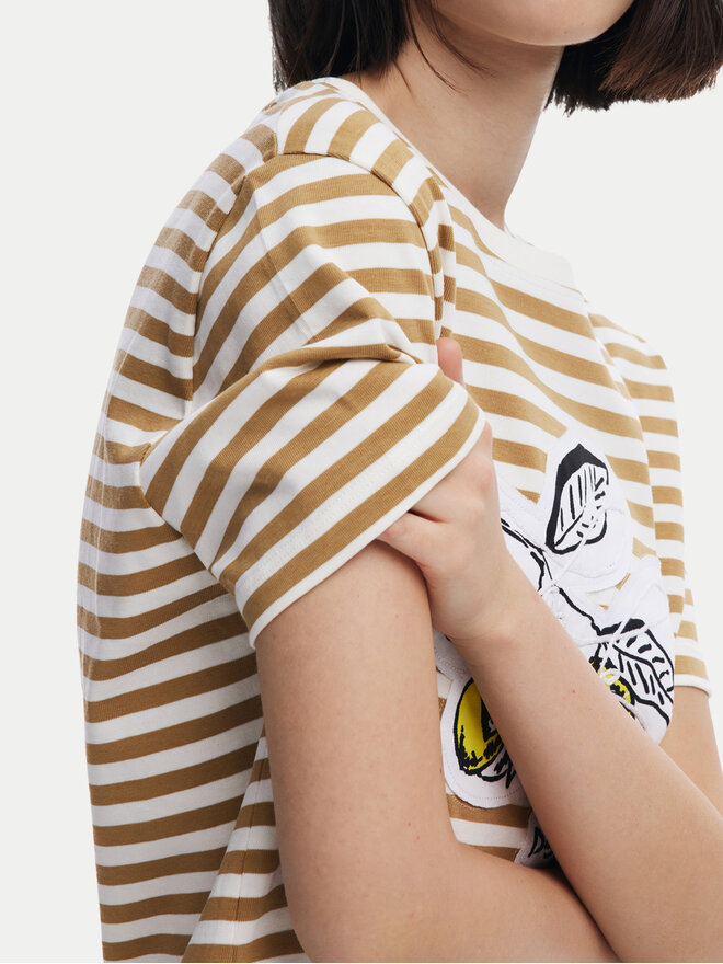 Desigual Desigual Marškinėliai Lemon 25SWTKAE Smėlio Regular Fit