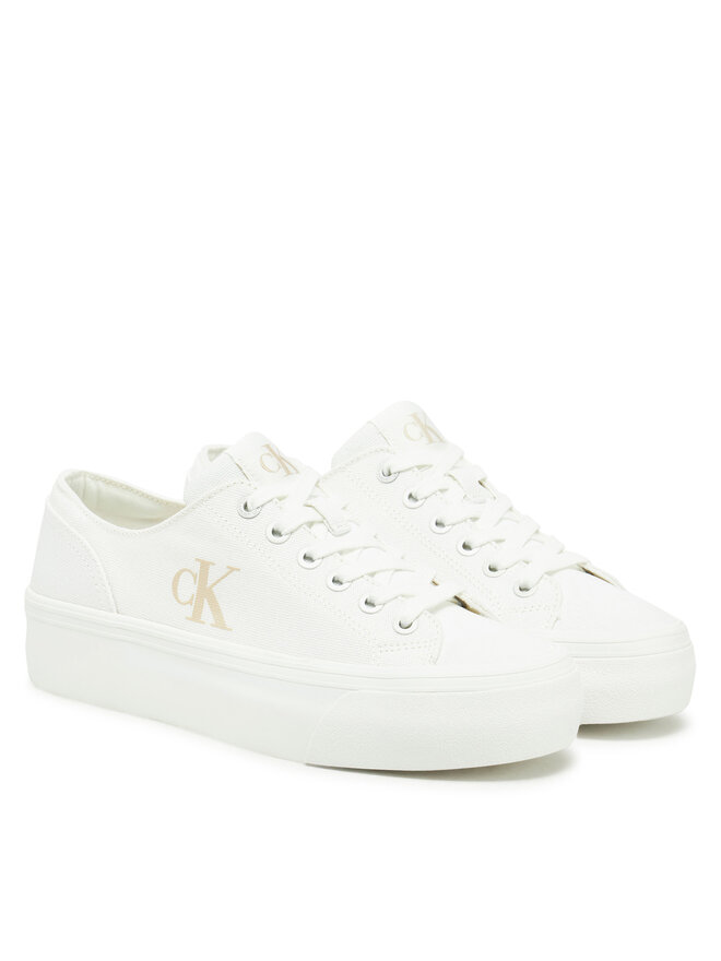Calvin Klein Jeans Πάνινα παπούτσια Calvin Klein Jeans Vulc Flatform Low Cv Mg YW0YW01763 Λευκό