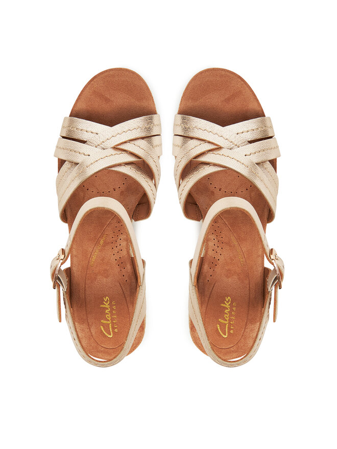 Clarks Espadrilky Clarks Sabina Strap 26181463 Zlatá