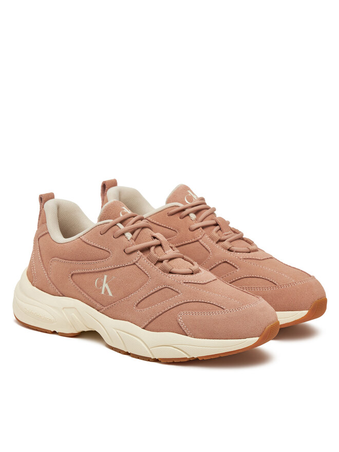 Calvin Klein Jeans Sneakersy Calvin Klein Jeans Retro Tennis Low Mg Mix Media Wn YW0YW01639 Różowy