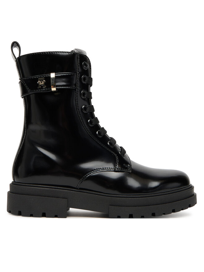 Tommy Hilfiger Schnürstiefeletten Tommy Hilfiger Lace-Up Bootie T4A5-34028-1453 S Schwarz
