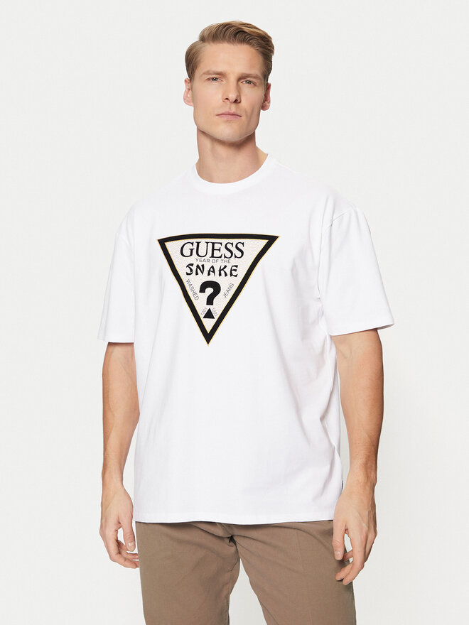 Guess Guess Marškinėliai M5RI91 KAC30 Balta Oversize