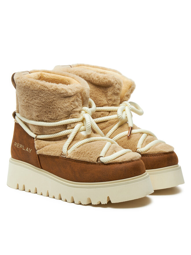 REPLAY Schneeschuhe REPLAY Melrose Hair Lace-Up GWF2H.000.C0014S Braun