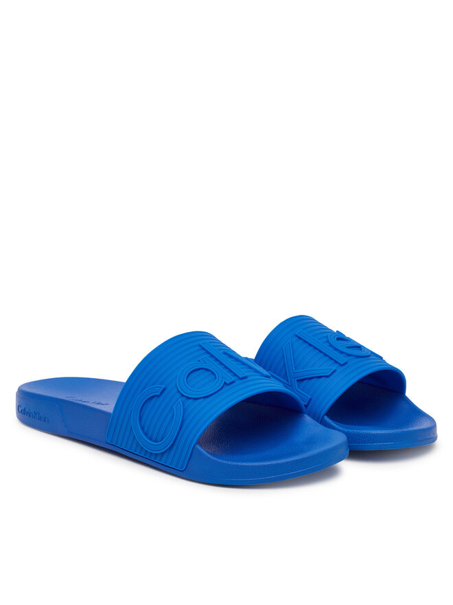 Calvin Klein Pantoletten Calvin Klein Nemo - Contoured Emblem Logo Sliders HM0HM02113 Blau