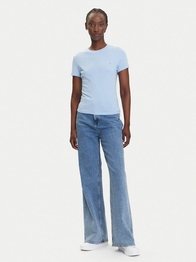 Tommy Jeans Tommy Jeans Camiseta Linear DW0DW21164 Celeste Slim Fit
