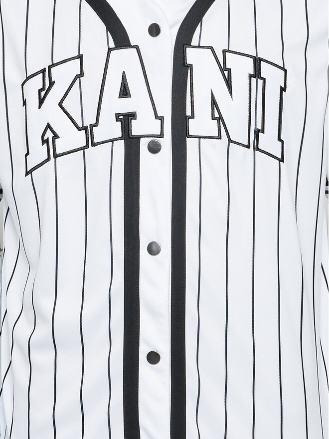 Karl Kani Karl Kani Póló Serif Pinstripe Baseball 6033361 Fehér Relaxed Fit