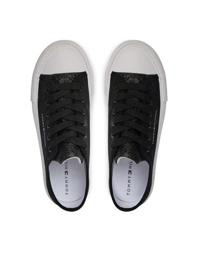 Tommy Hilfiger Bambas Tommy Hilfiger Low Cut Lace-Up Sneaker T3A9-33185-1687 S Negro