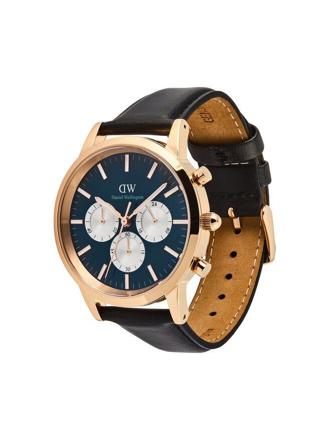 Daniel Wellington Zegarek Daniel Wellington Iconic Chronograph St Mawes Arctic Panda DW00100877 Czarny