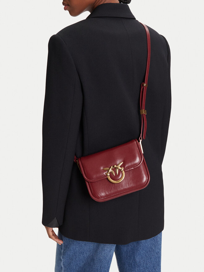 PINKO Ročna torba PINKO Love Box Bag Fl Mini PE 25 PLTT 104297 A26J Bordo rdeča