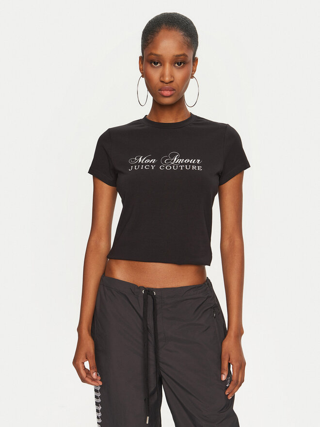 Juicy Couture Juicy Couture Camiseta Mon Amour JCSCT224407 Negro Slim Fit