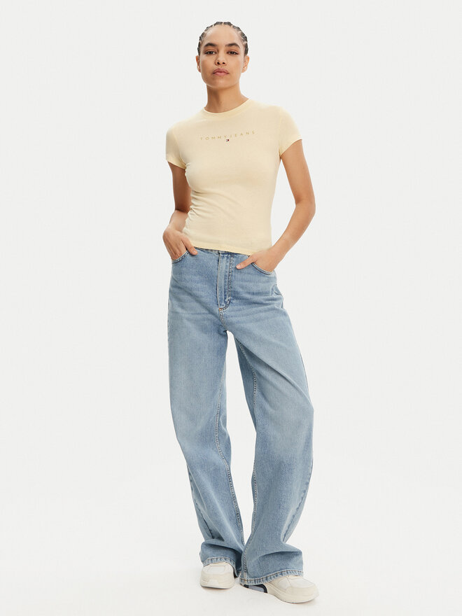 Tommy Jeans Tommy Jeans Marškinėliai Tonal Linear DW0DW20315 Geltona Slim Fit