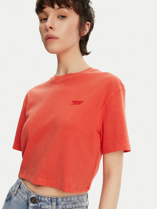 Tommy Jeans Tommy Jeans Póló DW0DW20324 Narancssárga Relaxed Fit