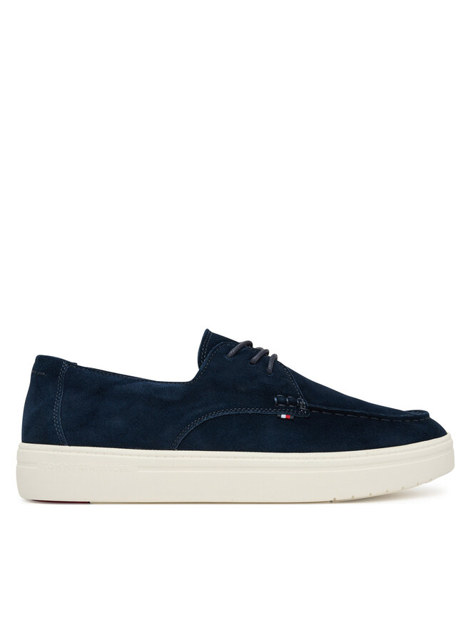 Tommy Hilfiger Halbschuhe Tommy Hilfiger Casual Suede Stitch Toe Hybrid FM0FM05707 Dunkelblau
