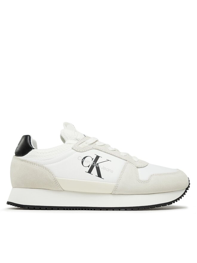 Calvin Klein Jeans Sneakers Calvin Klein Jeans Runner Sock Laceup Ny-Lth YM0YM00553 Weiß
