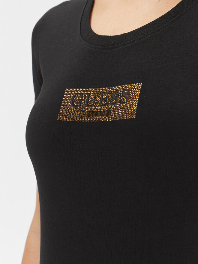 Guess Guess Marškinėliai W4RI33 J1314 Juoda Slim Fit